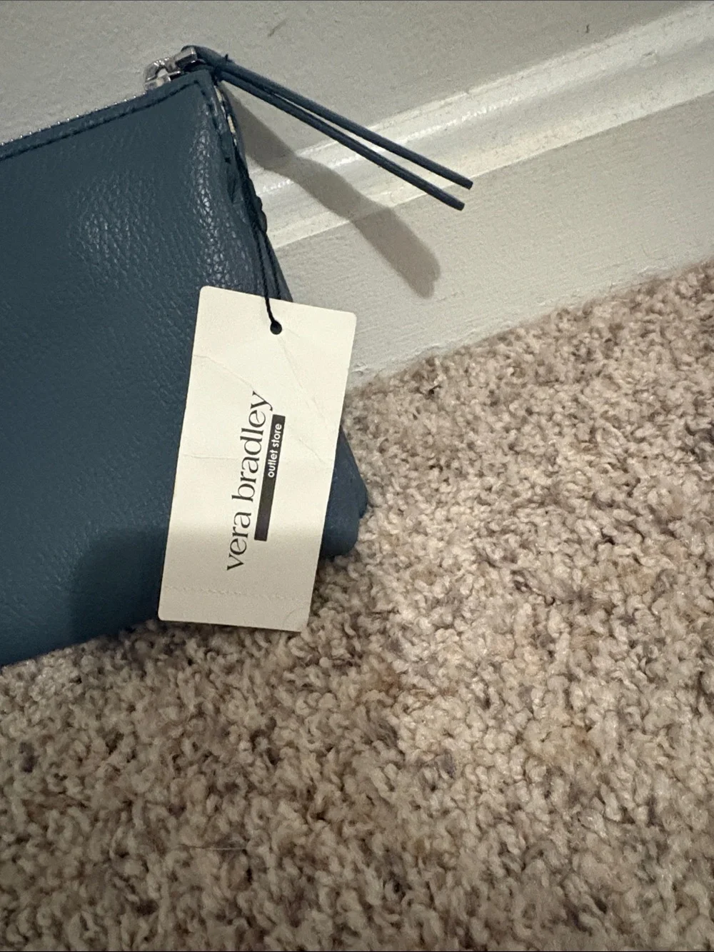 Vera Bradley Slate Blue Pebbled Clutch